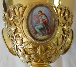 Solid silver gilt antique French Gothic Chalice.